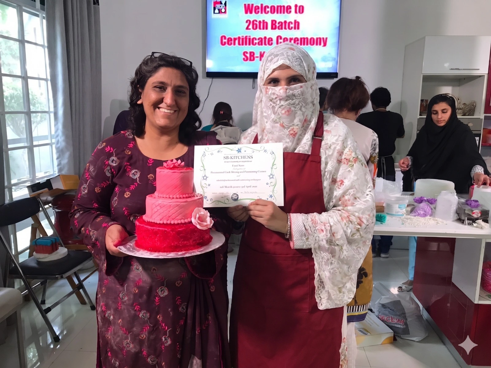 Our Expert Chef providing certificate to student after the completion of Cooking courses in lahore